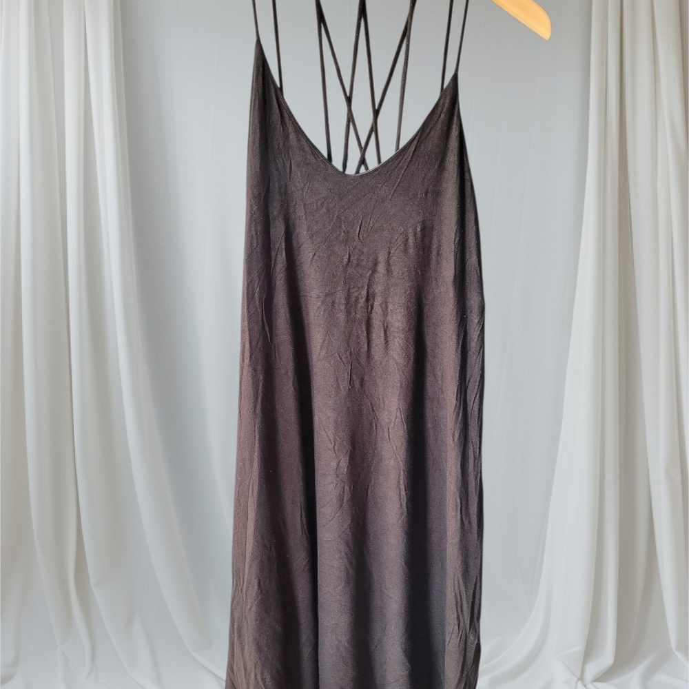 Med - Elegant Black Strappy Dress